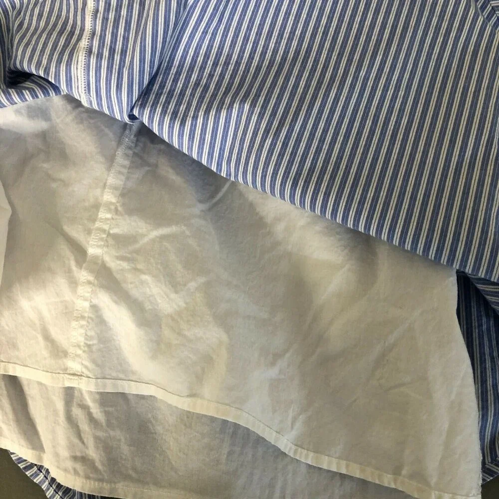 J Crew Skirt Zip Women Juniors 0 Circle Pocket Blue White Striped Mini Lined EUC - Picture 6 of 11